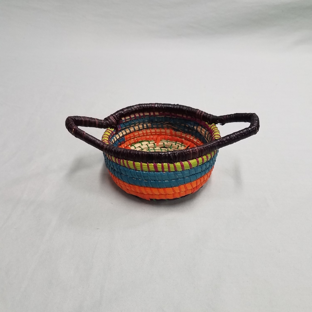 Small Multicolored Sweet Grass Basket